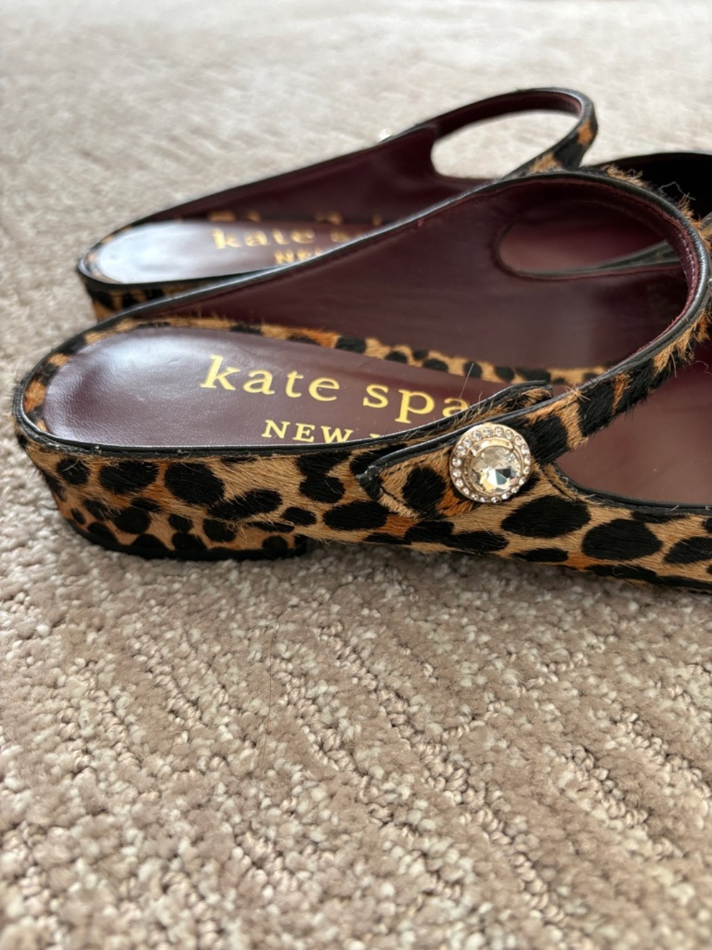 kate spade Leopard-Print Pointed Toe Slingback Flats - Tan & Black EUC 🍀 - Picture 3 of 13